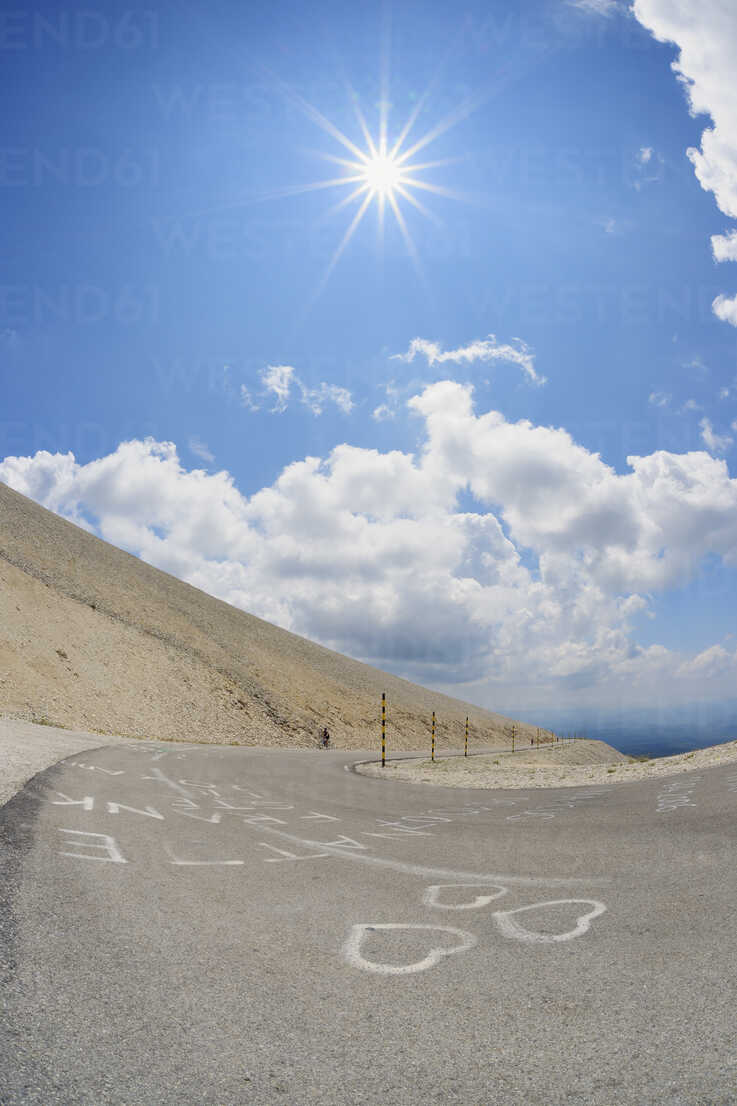 France Mediterranean Area Provence Vaucluse Road At Mont Ventoux With Love Symbol Ruef Martin Rugner Westend61