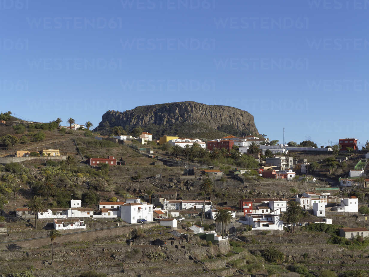 Spain, Chipude village and Fortaleza mesa in La Gomera ...