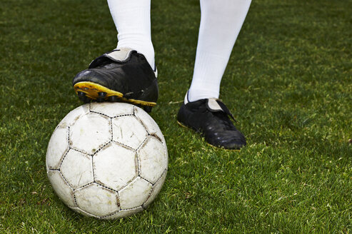 Legs Of A Soccer Player Close Up Stockphoto