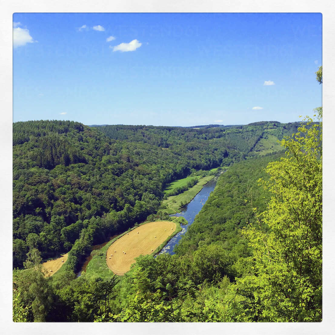Belgium Province Luxembourg The Ardennes Semois River Kayakers on