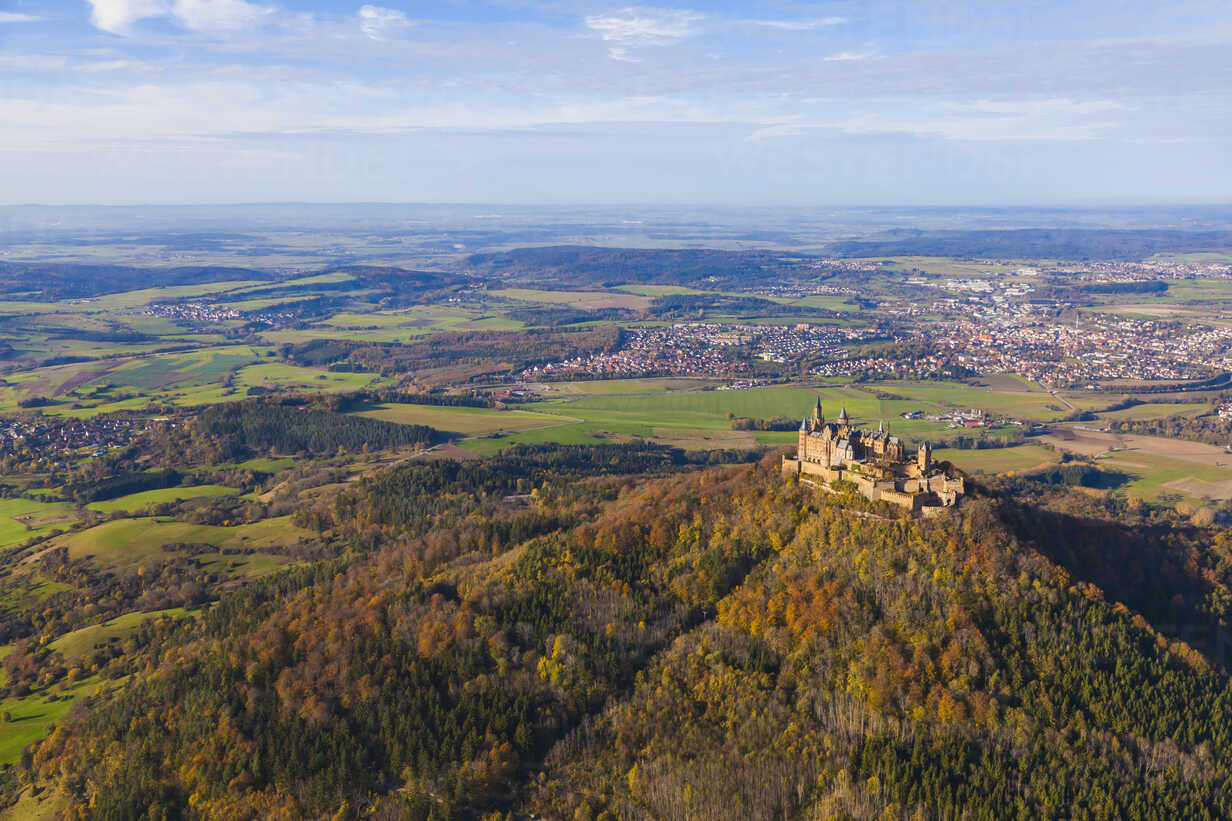 Germany, Baden-Wuerttemberg, aerial view of Hohenzollern ...