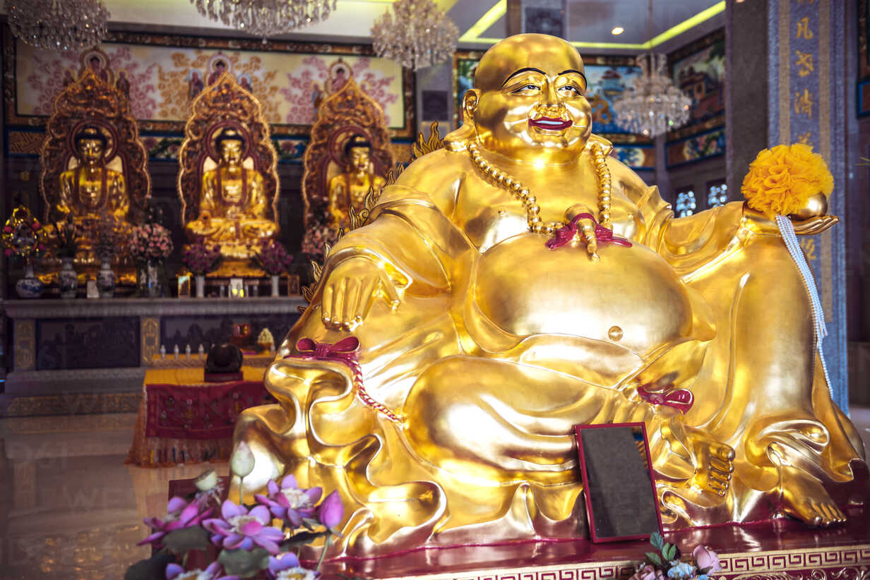 Thailand Kanchanaburi Golden Buddha Statues In Chinese Temple Eh Klublu Westend61