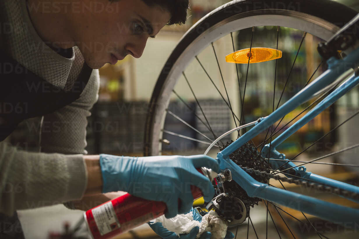 oiling a bike