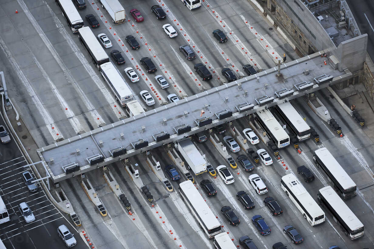 Usa New Jersey Verkehr Nach New York City Durch Den Lincoln Tunnel Luftaufnahme df Cameron Davidson