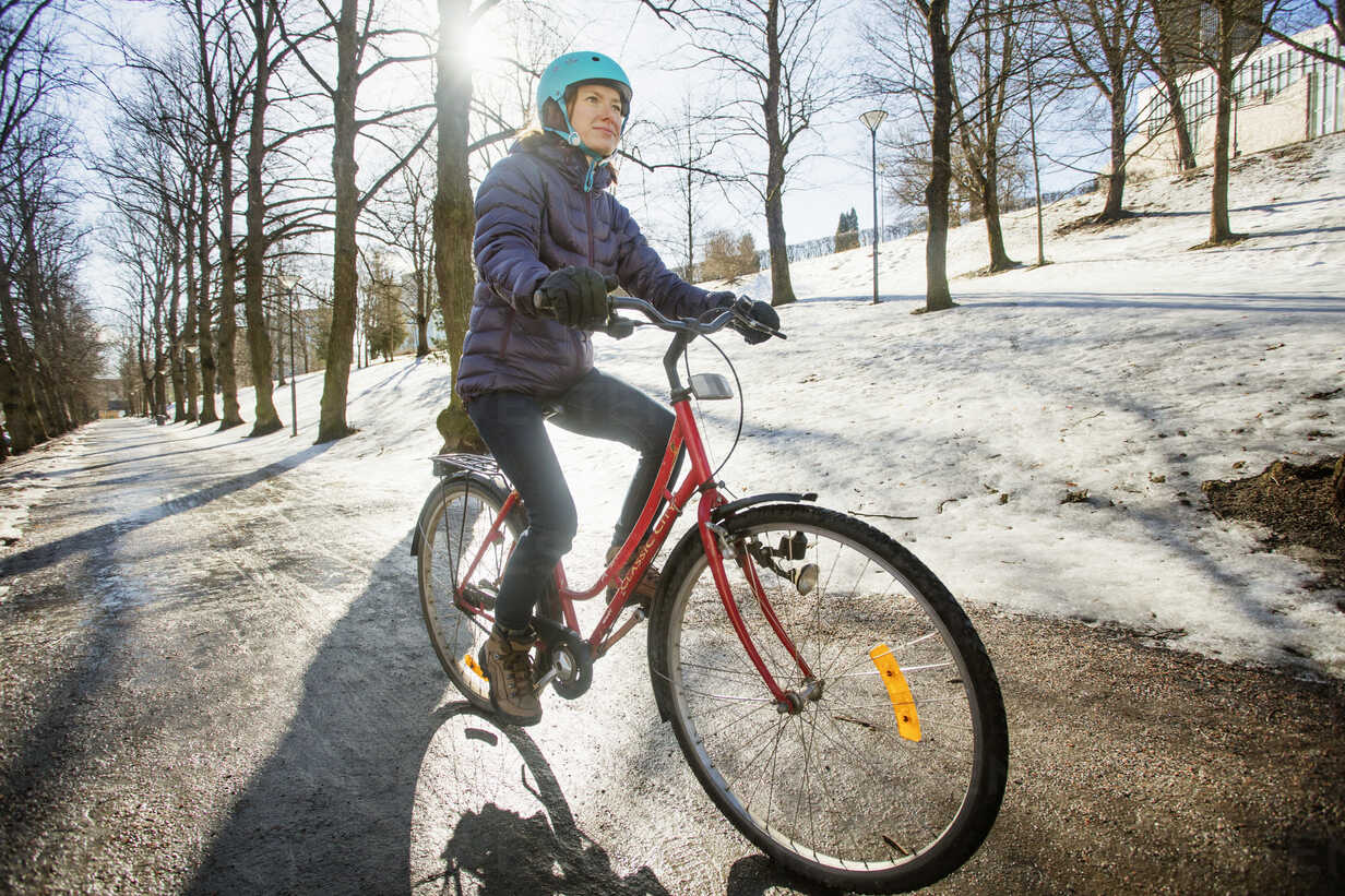 woman riding a bike