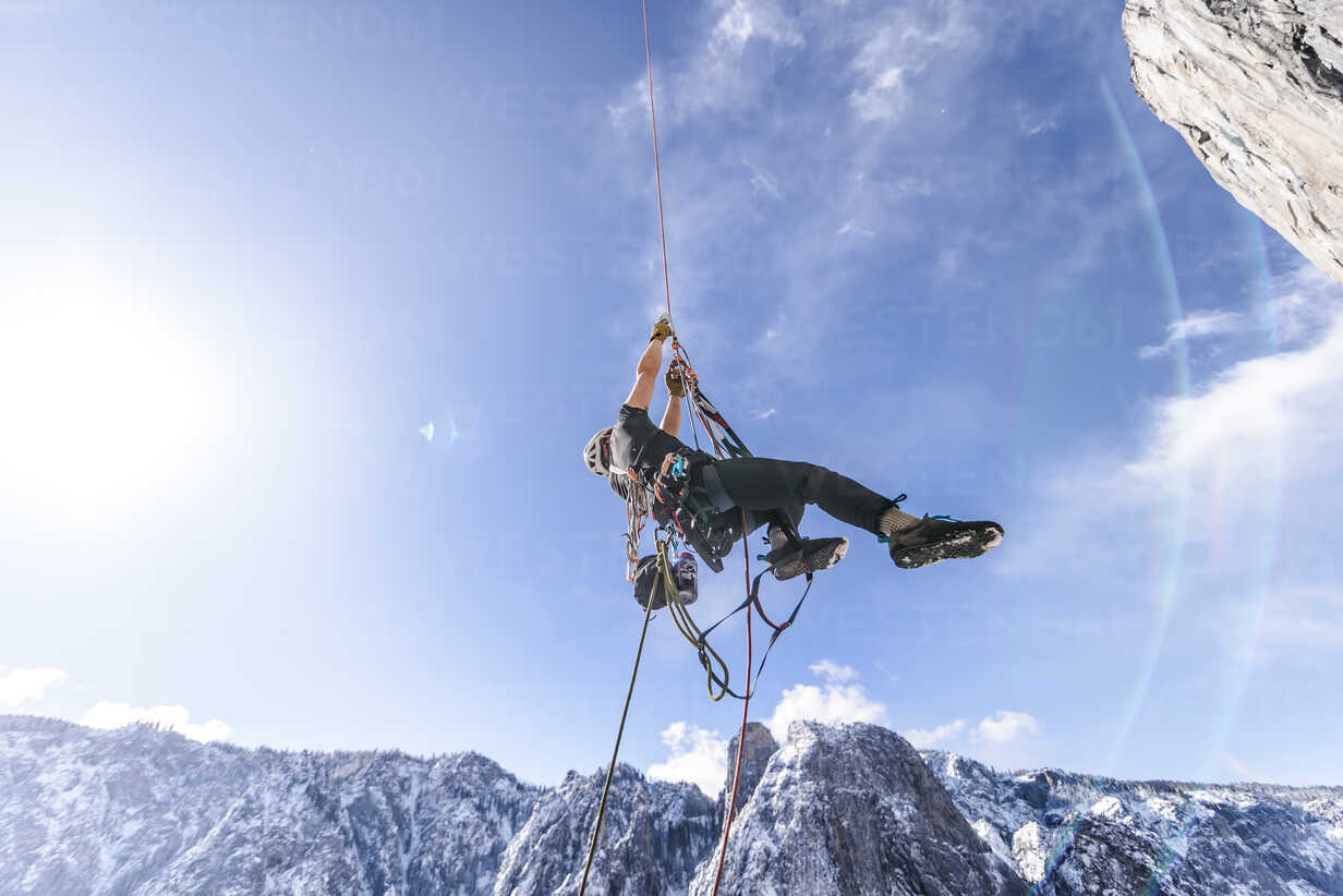 Big Wall Climbing Yosemite National Park California Usa Stockphoto