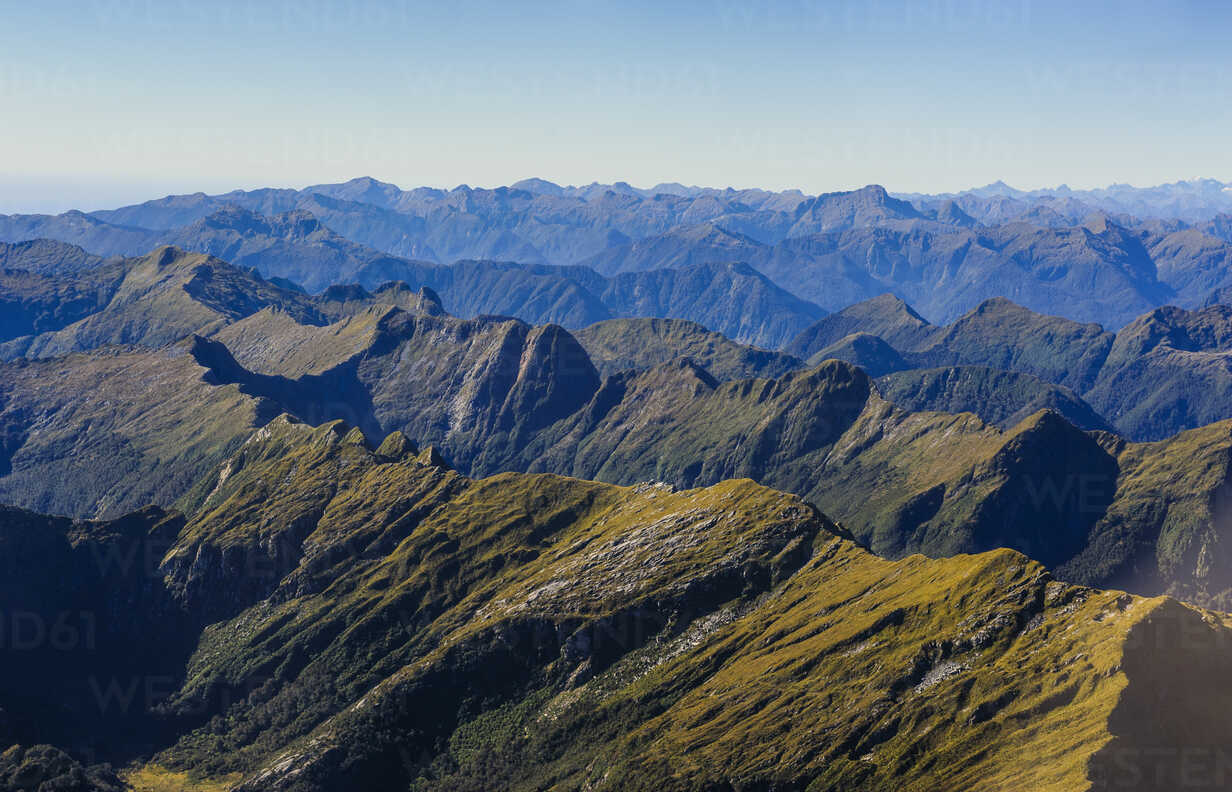 Aerial View Of The Rugged Mountains In Fiordland National Park South Island New Zealand Runf Michael