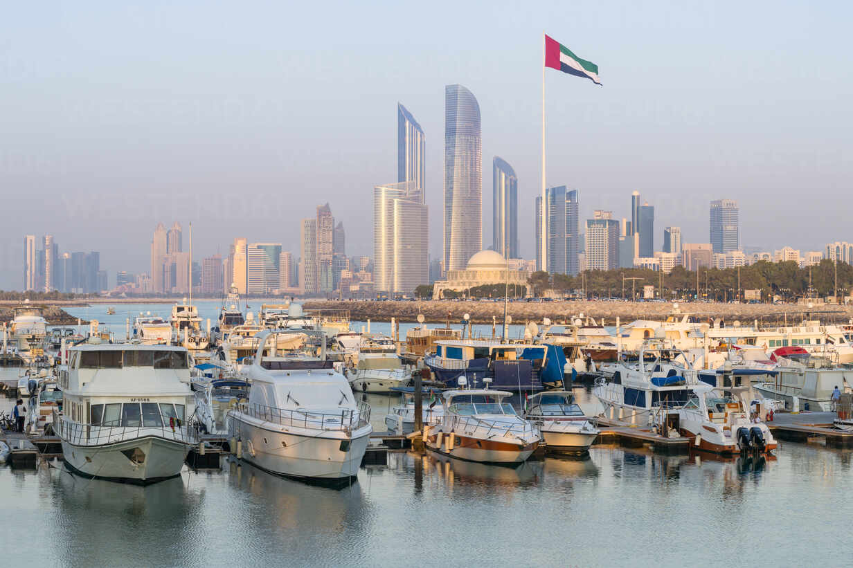 Modern City Skyline And Marina Abu Dhabi United Arab Emirates Middle East Rhplf Rhpl Westend61