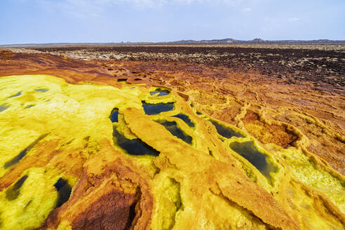 Sulfuric Acid Hot Springs Dallol Danakil Depression Afar Region Ethiopia Africa Stockphoto