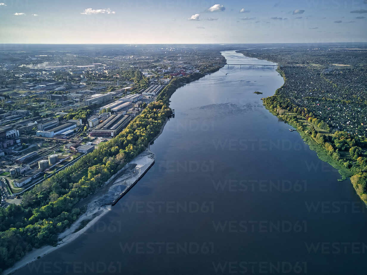 Aerial View Of Volga River With Cityscape Against Sky Stockphoto   Aerial View Of Volga River With Cityscape Against Sky KNTF05537 