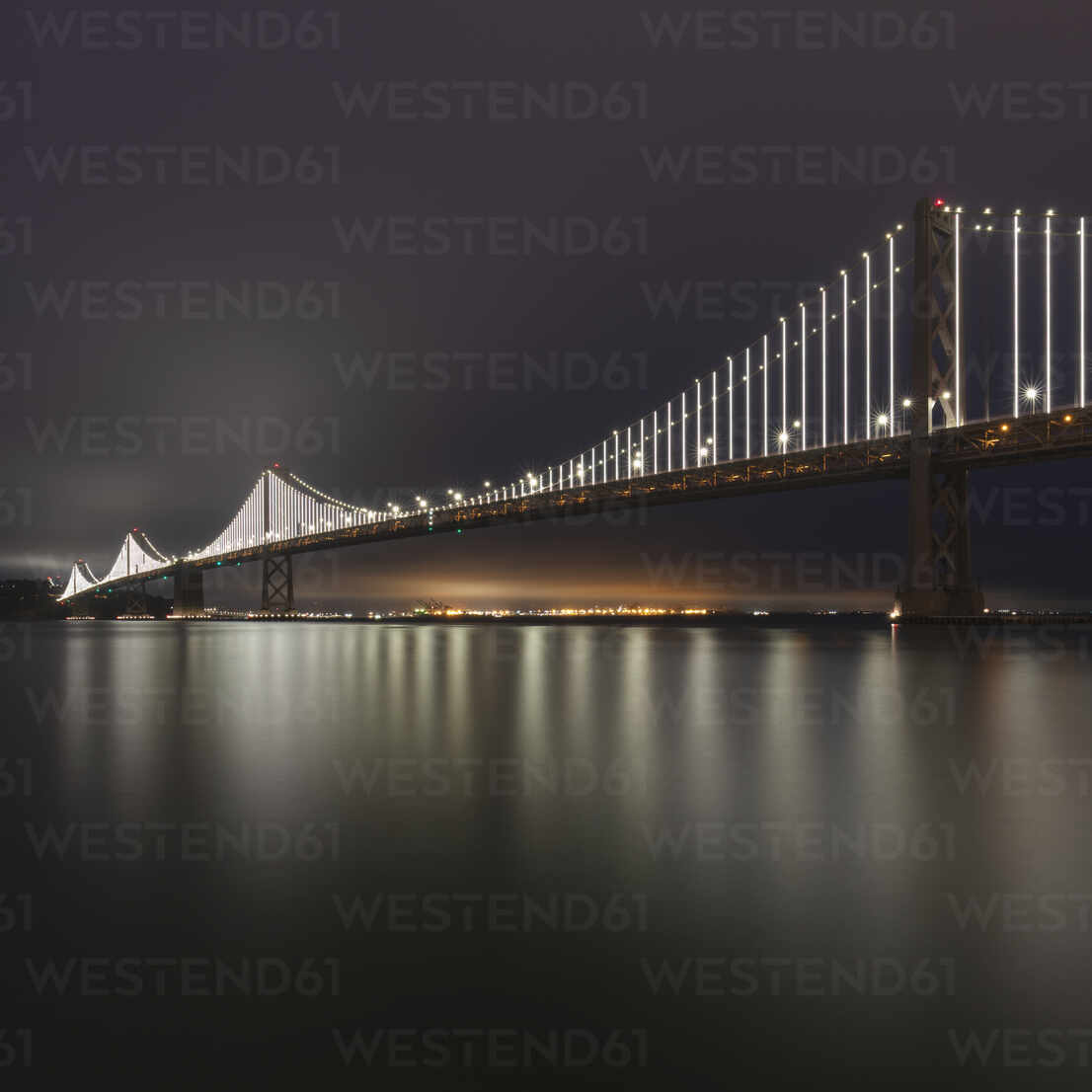 Illuminated Oakland Bay Bridge At Night In San Francisco California Usa Ahf Alex Holland Westend61