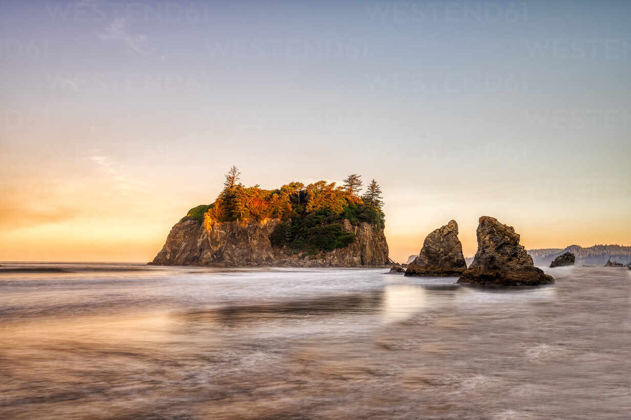 Sonnenaufgang Am Ruby Beach Im Olympic National Park Unesco Weltkulturerbe Bundesstaat Washington Vereinigte Staaten Von Amerika